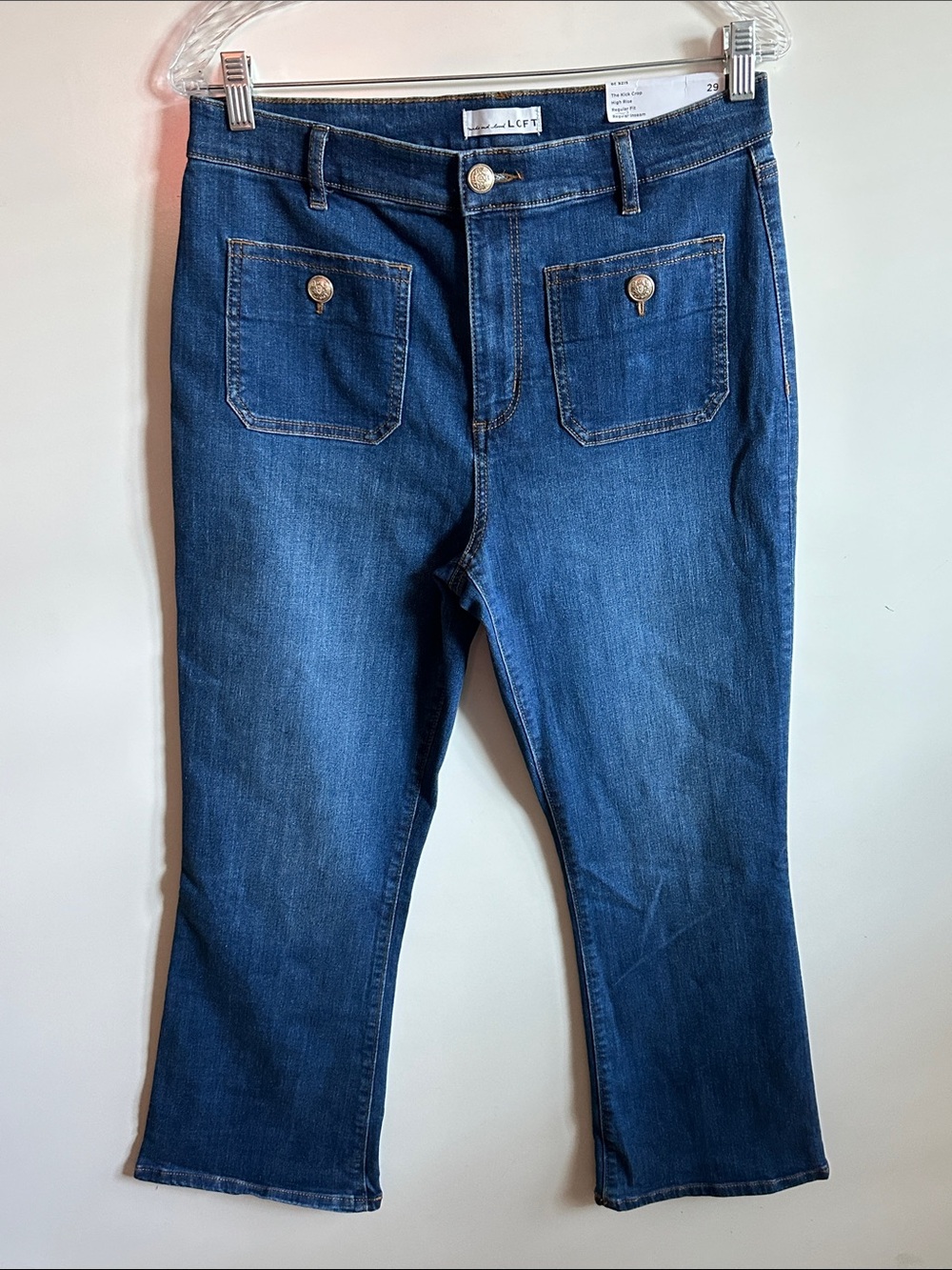 LOFT Patch Pocket High-Rise Kick Crop Jeans Size 29